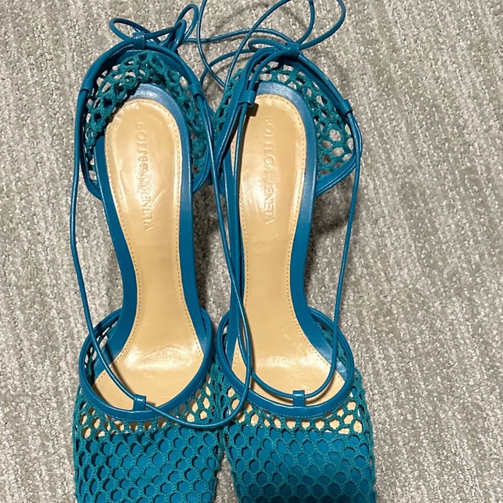 Bottega Stretch Mesh Sandal 
Color: Blaster